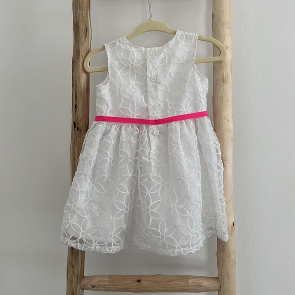 Carters Baby Girls Embroidered Lace Dress Size 6 Months - Picture 4 of 5